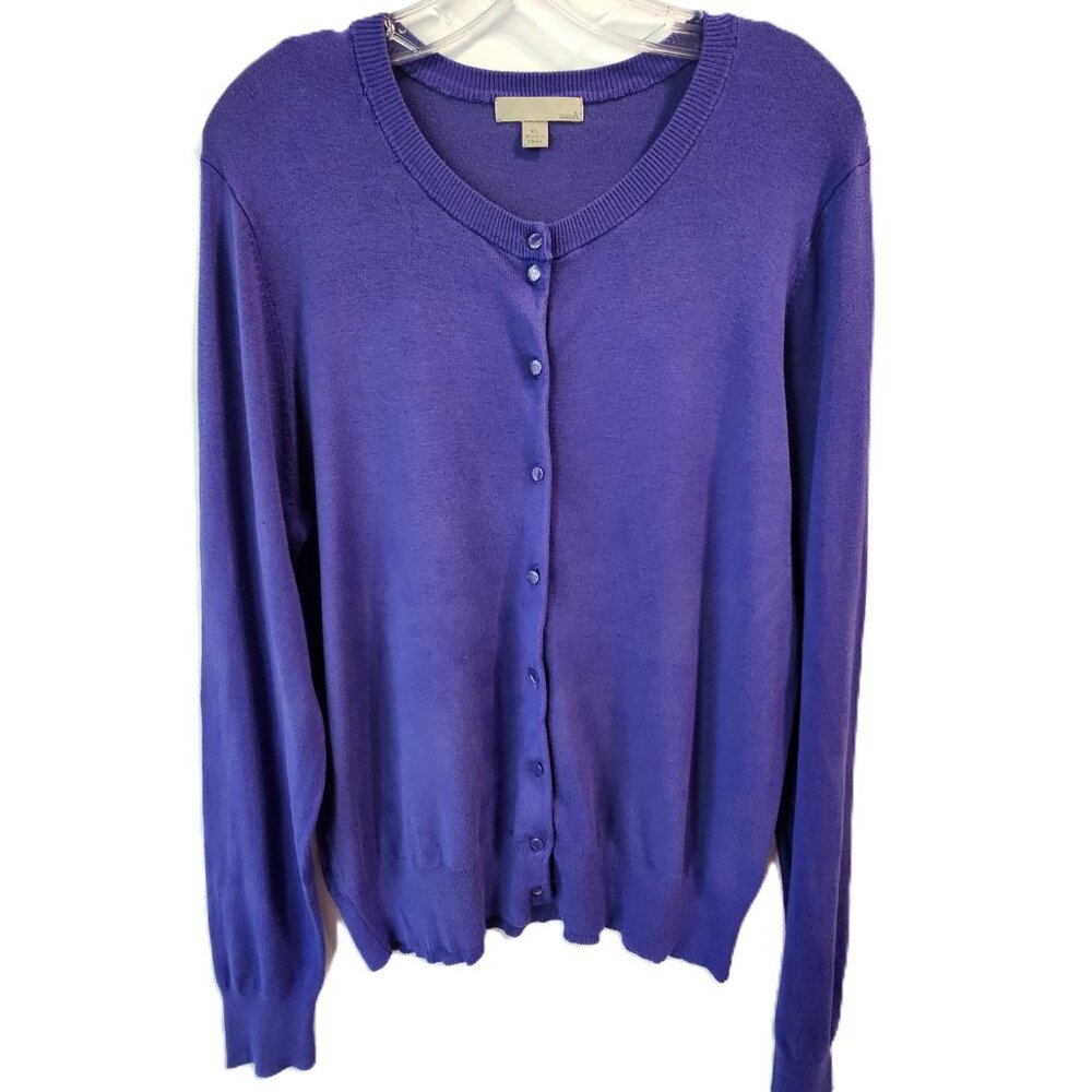 oneA Purple Classic Button Down Cardigan – Size XL